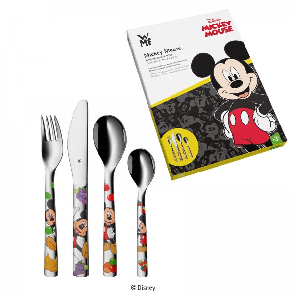 WMF 4-teiliges Mickey Mouse Kinderbesteck-Set Edelstahl 3201002442