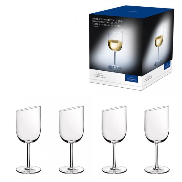 Villeroy & Boch 4-teiliges Weißweinglas Set NewMoon 30ml Kristallglas 1136538120