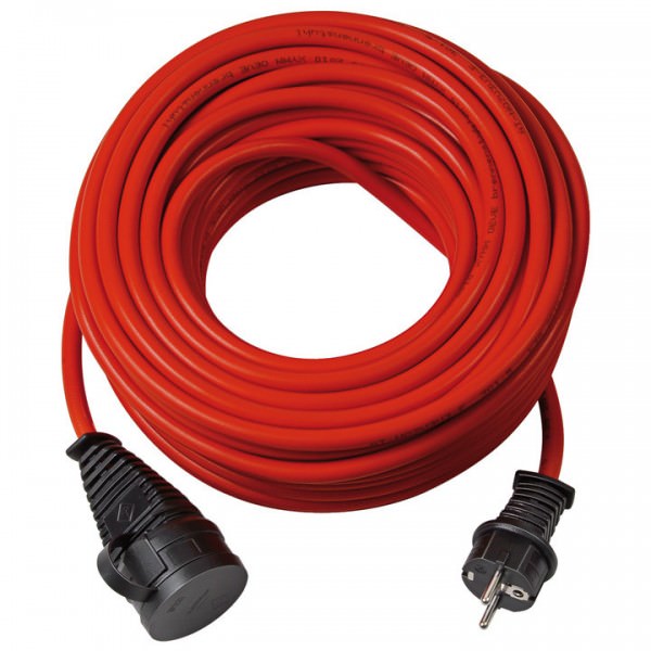 BREMAXX Verlängerungskabel IP44 mit 25m Kabel in der Farbe rot 1169840