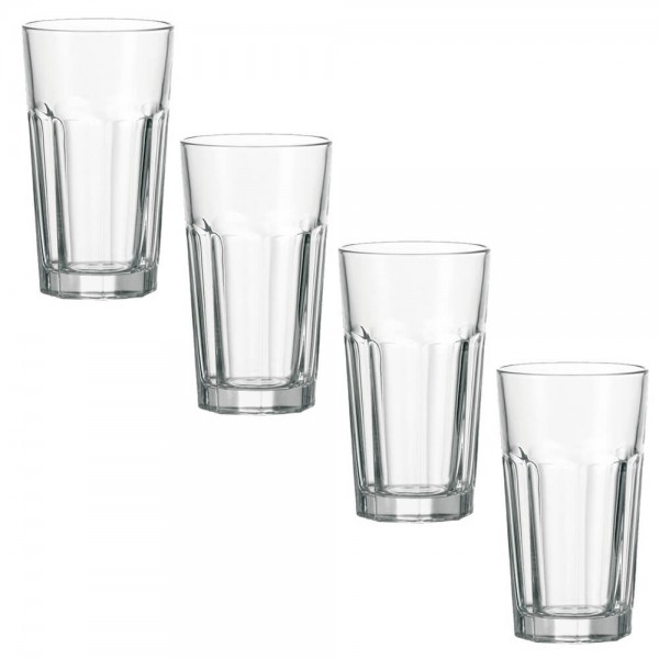 Leonardo 4er Set Wasserglas XL Rock 540ml Longdrink Saftglas Glas