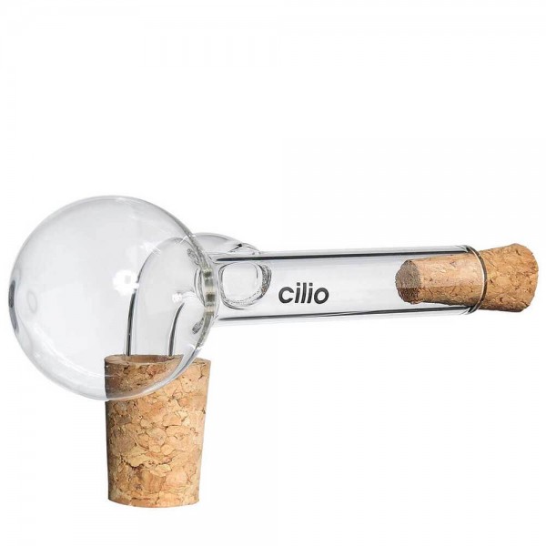 Cilio Dosierausgießer PRECISO für 2cl aus Borosilikatglas und Kork. Hauptbild.